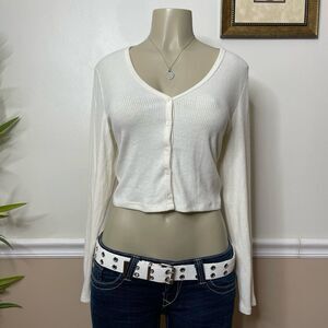 Victoria’s Secret Ivory Cozy Knit Cardigan Sweater Top